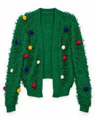 Teal women's preloved heavy button cardigan, VW-HBC254