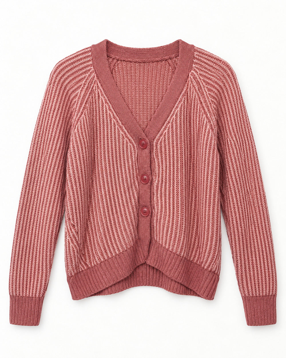 Coral & Blush Pink women's preloved heavy button cardigan, VW-HBC259