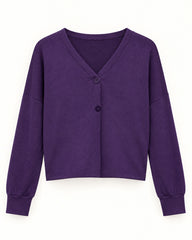 Purple women's preloved heavy button cardigan, VW-HBC262