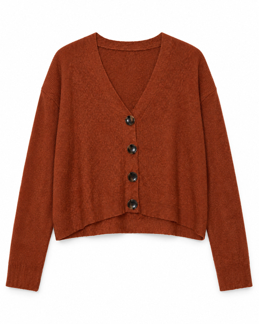 Rust women's preloved heavy button cardigan, VW-HBC270