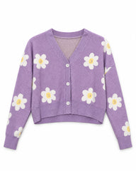 Lilac & Blush Pink women's preloved heavy button cardigan, VW-HBC276
