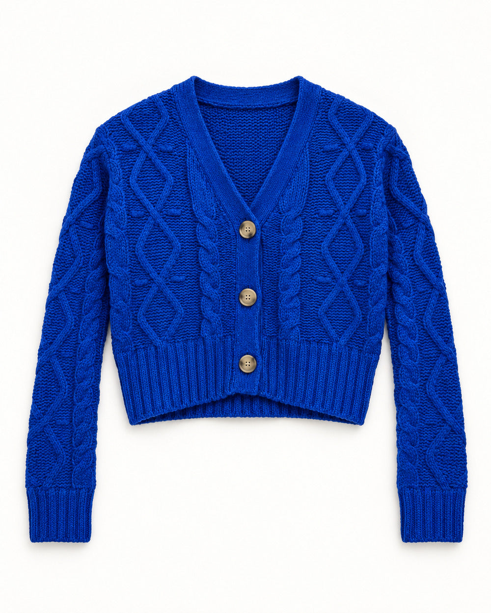 Blue women's preloved heavy button cardigan, VW-HBC29