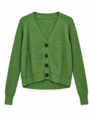 Olive & Green women's preloved heavy button cardigan, VW-HBC290