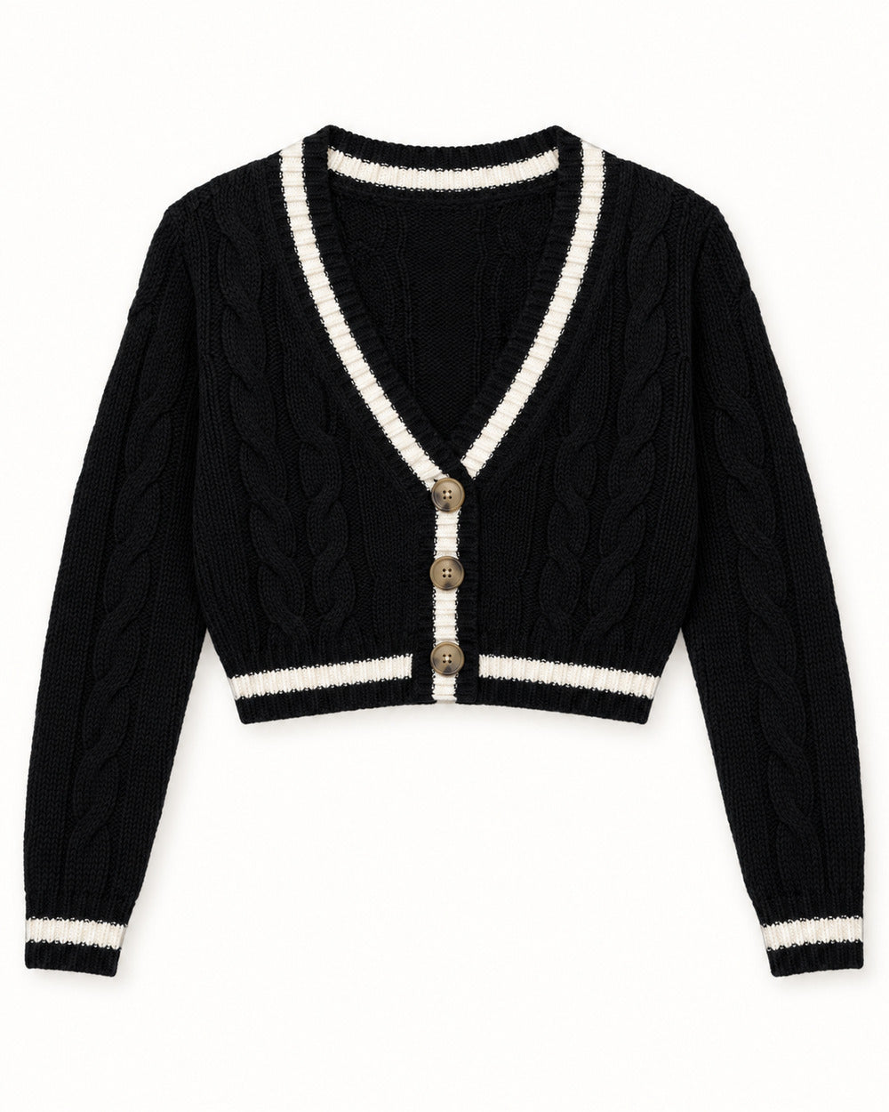 Charcoal Grey & Taupe women's preloved heavy button cardigan, VW-HBC295