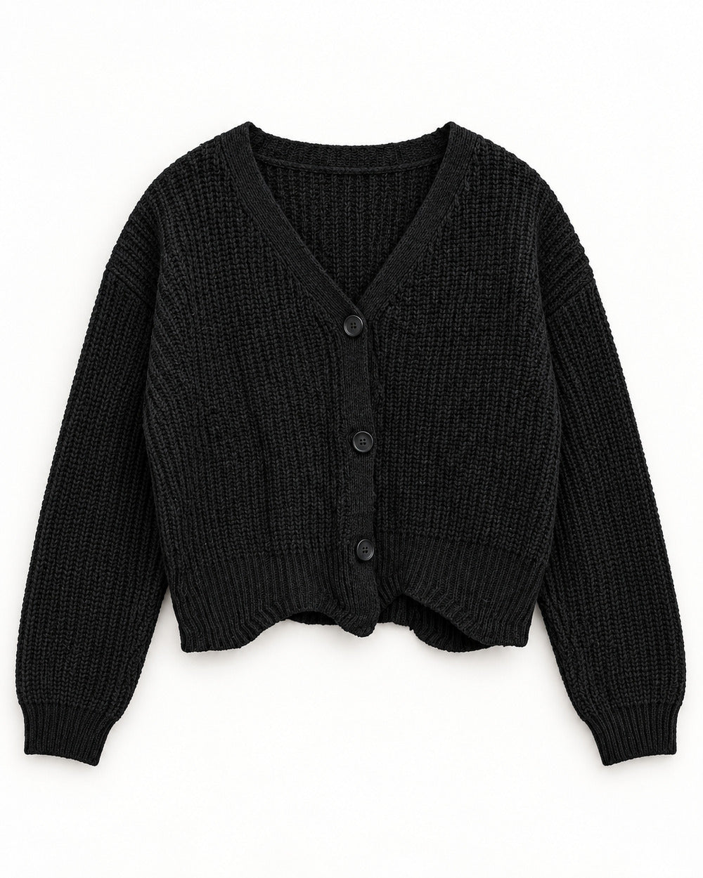Black & Olive women's preloved heavy button cardigan, VW-HBC30