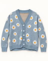 Powder Blue women's preloved heavy button cardigan, VW-HBC31