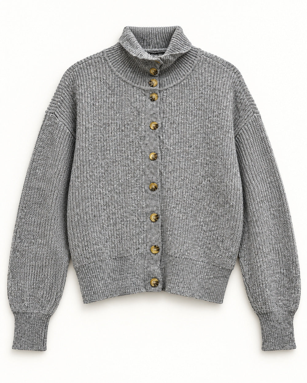 Taupe women's preloved heavy button cardigan, VW-HBC42