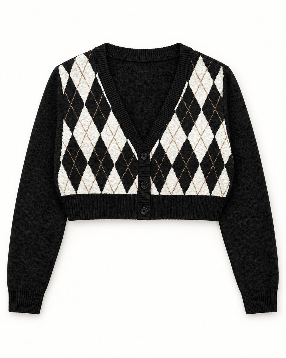 Black women's preloved heavy button cardigan, VW-HBC43