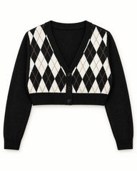 Black women's preloved heavy button cardigan, VW-HBC43