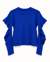Blue women's preloved heavy button cardigan, VW-HBC49