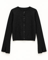 Black women's preloved heavy button cardigan, VW-HBC64