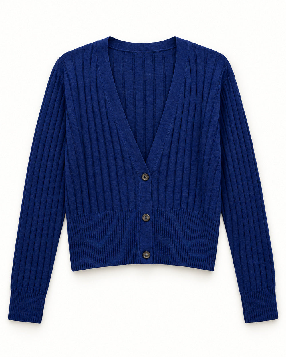 Blue & Navy women's preloved heavy button cardigan, VW-HBC74