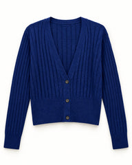 Blue & Navy women's preloved heavy button cardigan, VW-HBC74