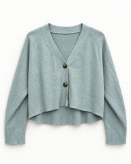 Light Grey women's preloved heavy button cardigan, VW-HBC78