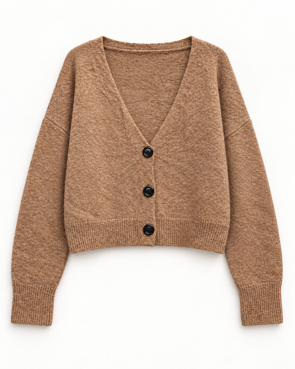 Camel & Beige women's preloved heavy button cardigan, VW-HBC81