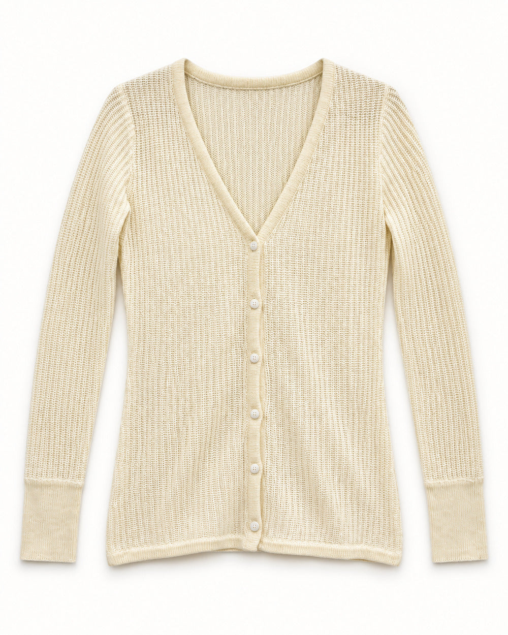 Cream women's preloved heavy button cardigan, VW-HBC88