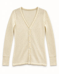 Cream women's preloved heavy button cardigan, VW-HBC88