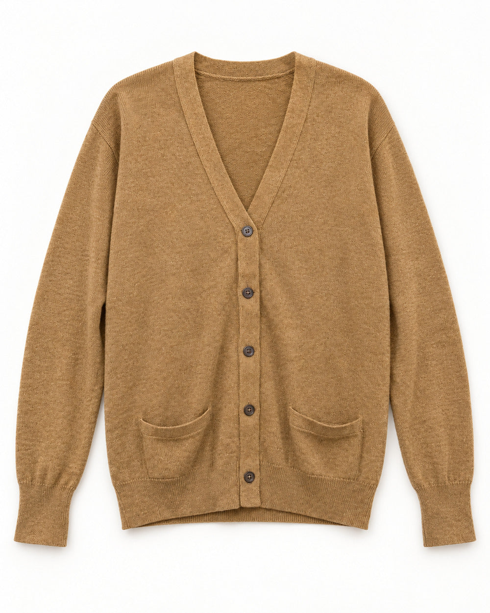 Camel women's preloved heavy button cardigan, VW-HBC90