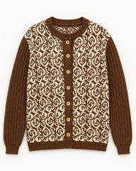 Chocolate Brown women's preloved heavy button cardigan, VW-HBC95