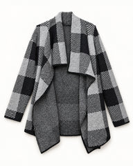 Charcoal Grey & Blush Pink women's preloved long cardigan, VW-LC01
