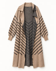 Taupe & Beige women's preloved long cardigan, VW-LC03
