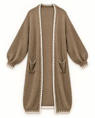 Taupe & Brown women's preloved long cardigan, VW-LC04