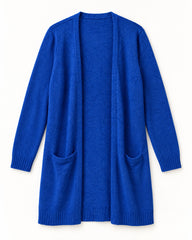 Blue women's preloved long cardigan, VW-LC07