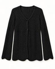 Black women's preloved long cardigan, VW-LC13