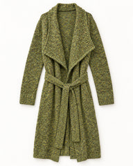 Olive & Beige women's preloved long cardigan, VW-LC28
