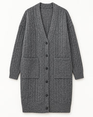 Charcoal Grey women's preloved long cardigan, VW-LC30