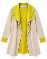 Cream & Mustard women's preloved long cardigan, VW-LC31