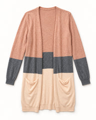 Black & Beige women's preloved long cardigan, VW-LC38