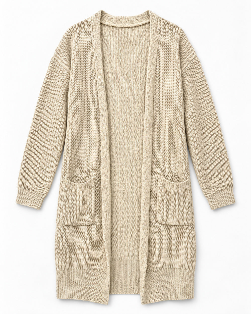 Cream women's preloved long cardigan, VW-LC39