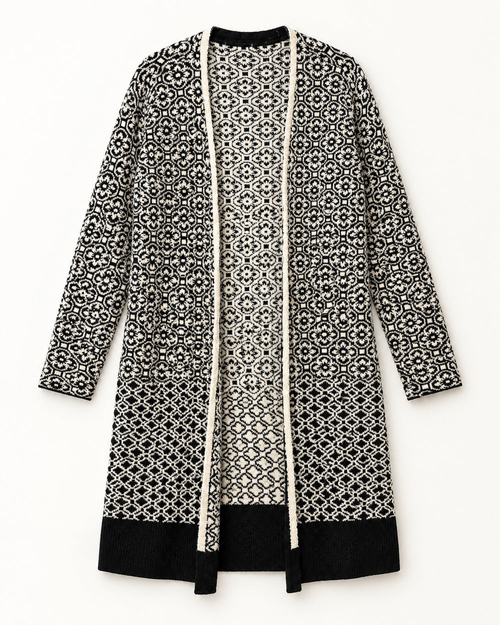 Black & Taupe women's preloved long cardigan, VW-LC50