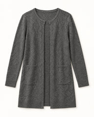 Taupe women's preloved long cardigan, VW-LC51