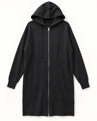 Charcoal Grey women's preloved long cardigan, VW-LC52