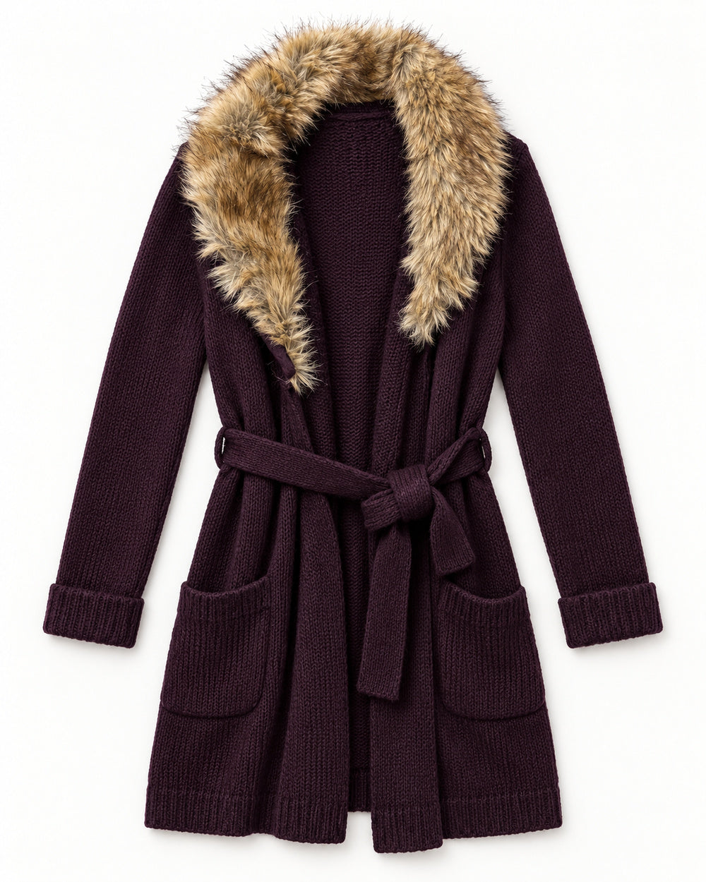 Plum & Beige women's preloved long cardigan, VW-LC56