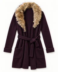 Plum & Beige women's preloved long cardigan, VW-LC56
