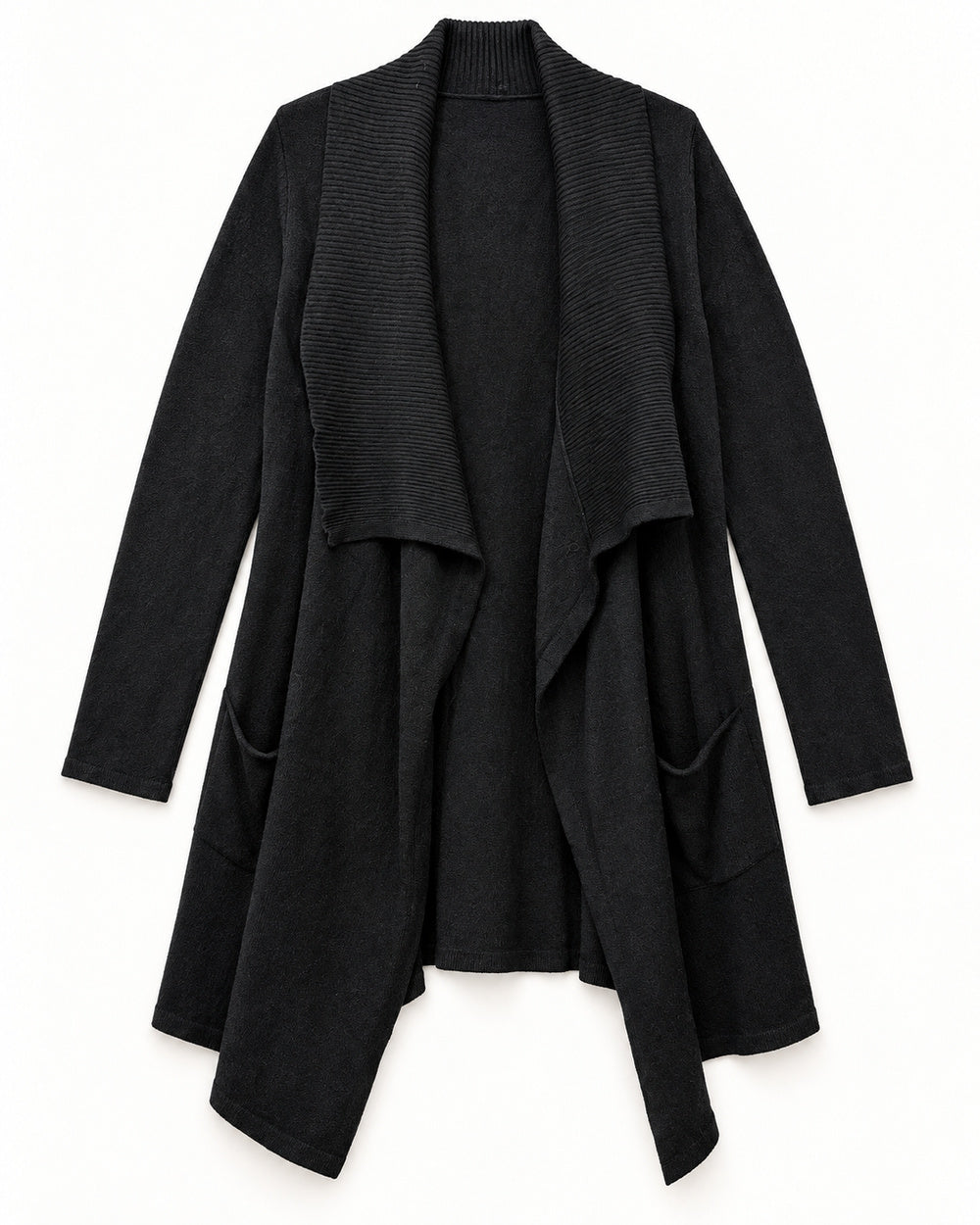 Charcoal Grey & Black women's preloved long cardigan, VW-LC61
