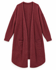 Burgundy women's preloved long cardigan, VW-LC65