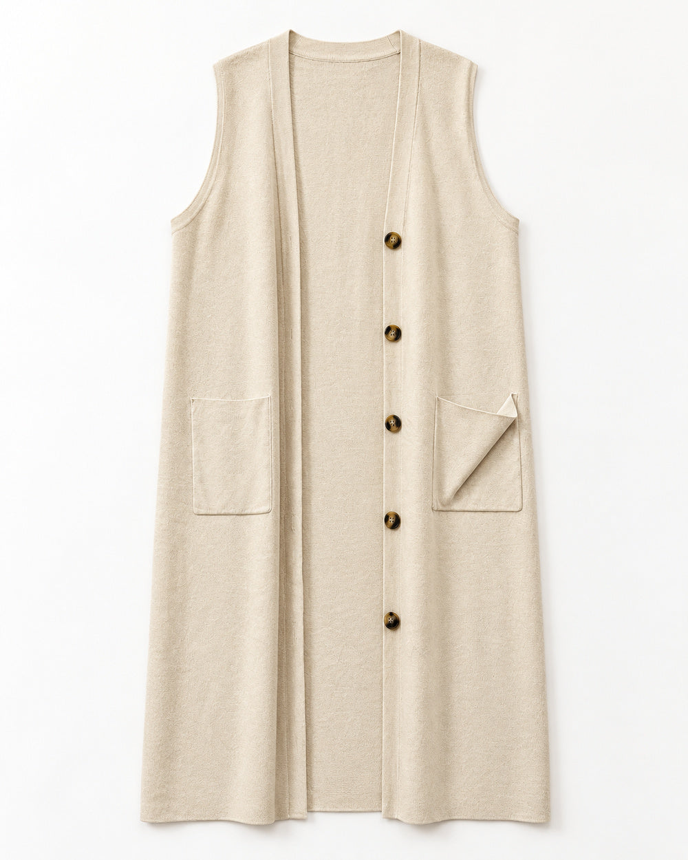 Cream women's preloved long cardigan, VW-LC77