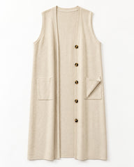 Cream women's preloved long cardigan, VW-LC77