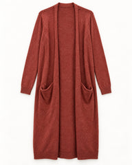 Rust & Burgundy women's preloved long cardigan, VW-LC82