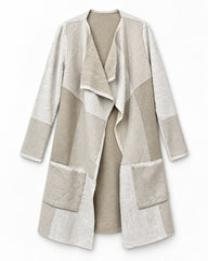 Cream & Taupe women's preloved long cardigan, VW-LC84