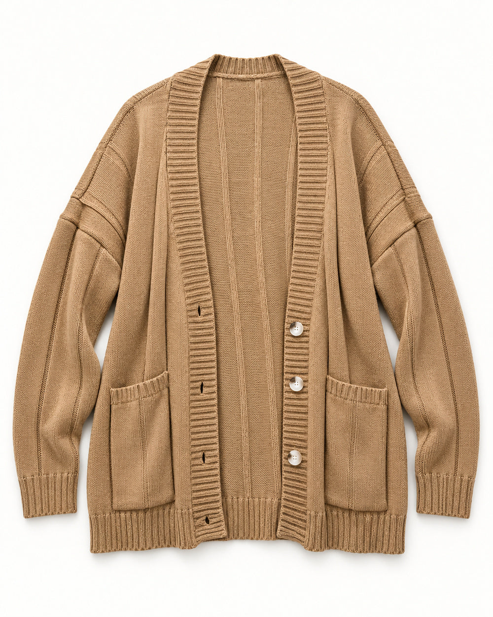 Beige & Camel women's preloved long cardigan, VW-LC89