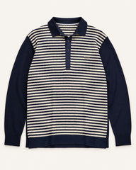 Navy & Ivory men's preloved zip-neck sweater, VW-MS05