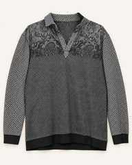 Charcoal men's preloved polo sweater, VW-MS09