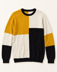 Mustard, Ivory & Black men's preloved sweater, VW-MS111