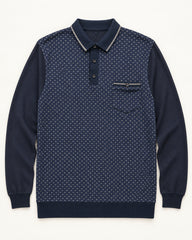 Navy men's preloved polo sweater, VW-MS125