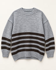 Grey & Brown men's preloved crew-neck sweater, VW-MS199